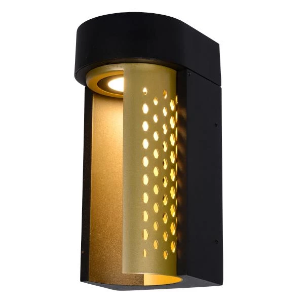 Lucide KIRAN - Wandlamp Buiten - LED - 1x10W 2700K - IP65 - Mat Goud / Messing - detail 1